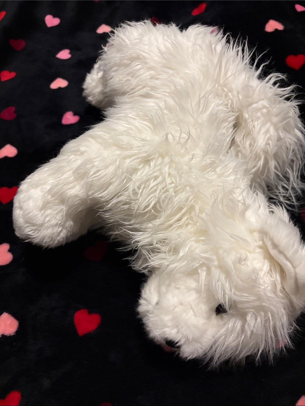 Plush White Dog Comfort Toy - Soft Fluffy Pet Blanket Buddy